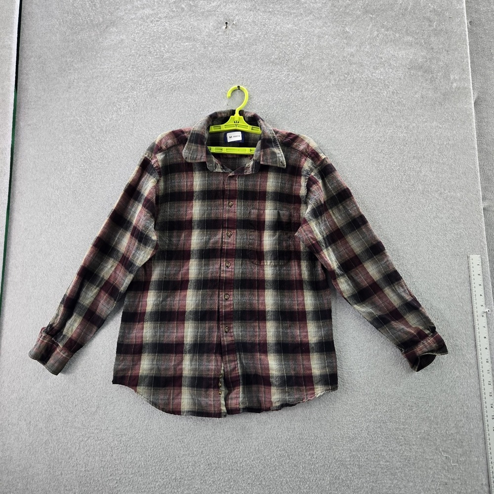 Sir Pendleton Men Button Up Shirt XL Red Plaid Flannel Grunge Long Sleeve